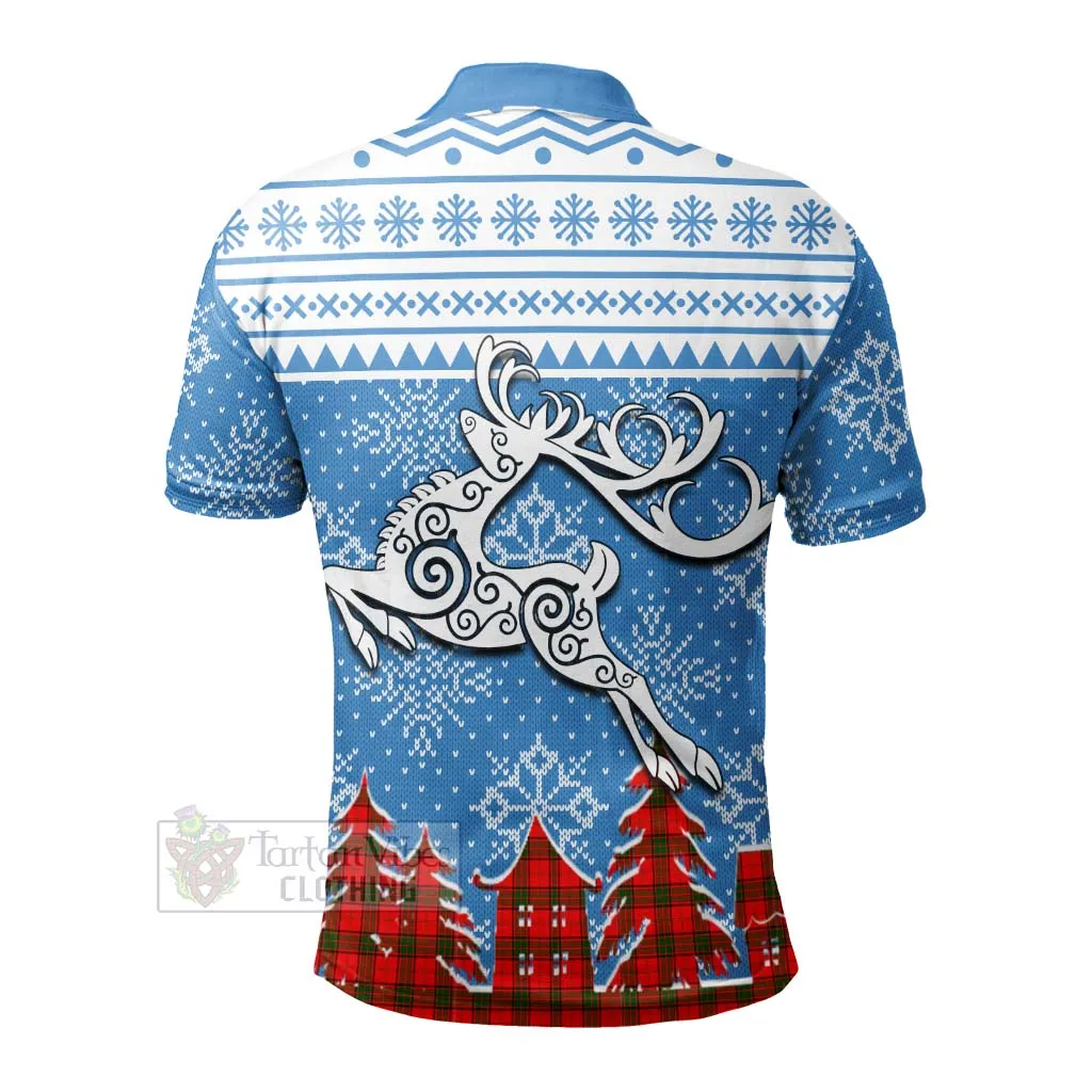 Adair Clan Christmas Polo Shirt Celtic Reindeer Style