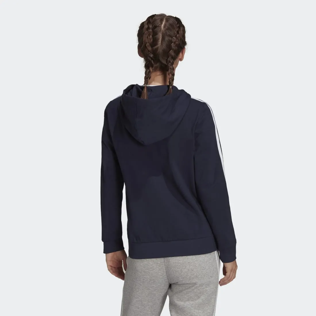 adidas Essentials Single Jersey 3-Stripes Full-Zip Women's Hoodie