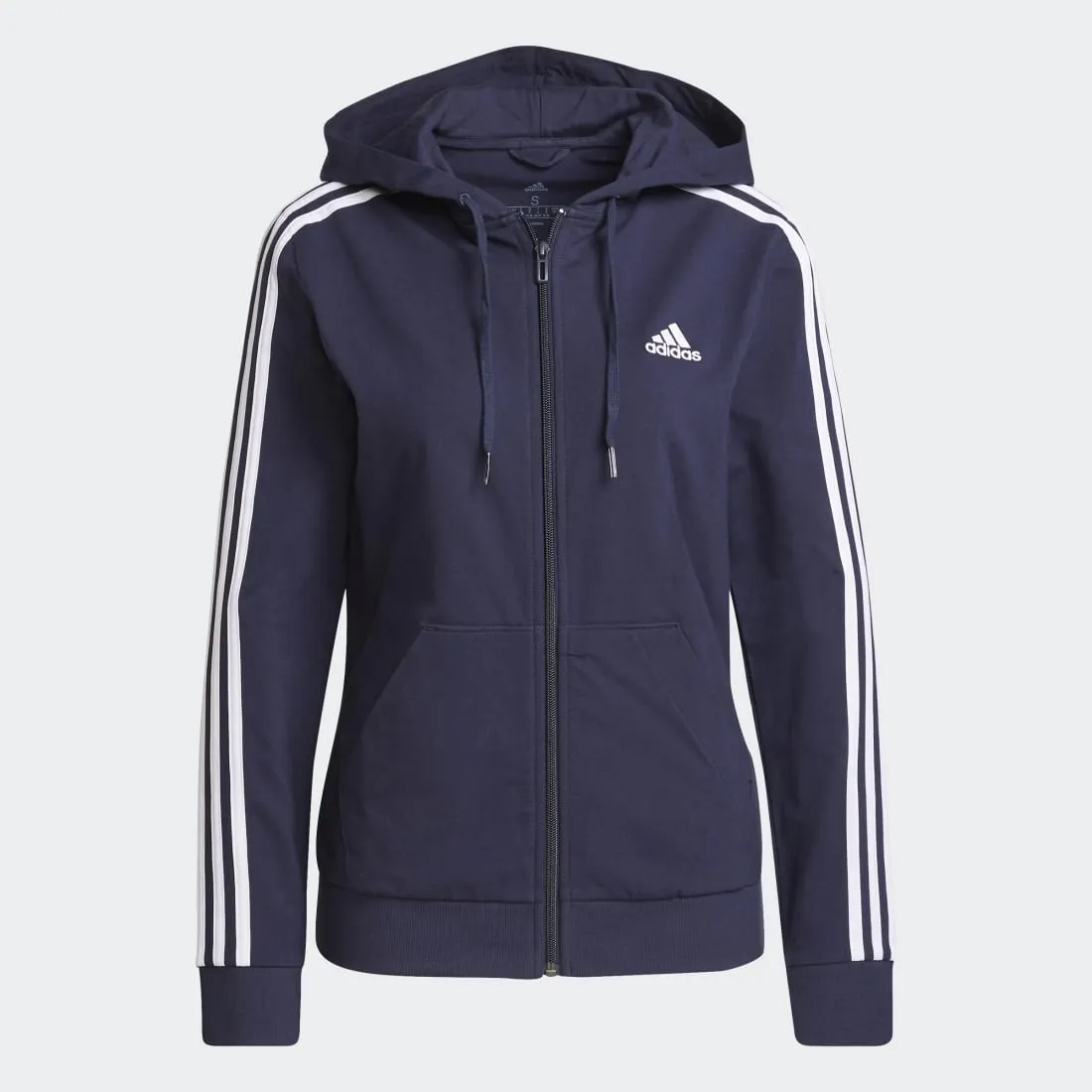 adidas Essentials Single Jersey 3-Stripes Full-Zip Women's Hoodie