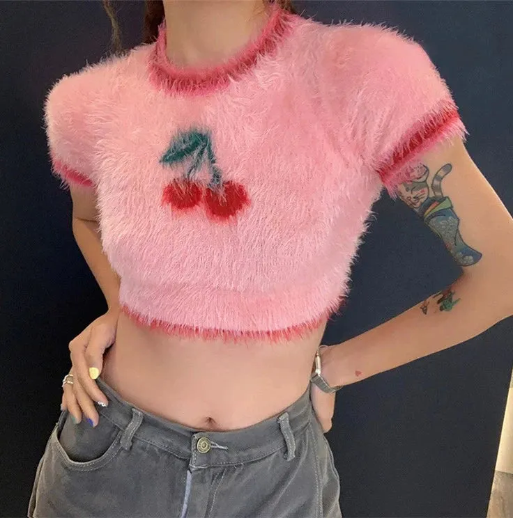 Aliviah Plush Cherry Pink Sweater