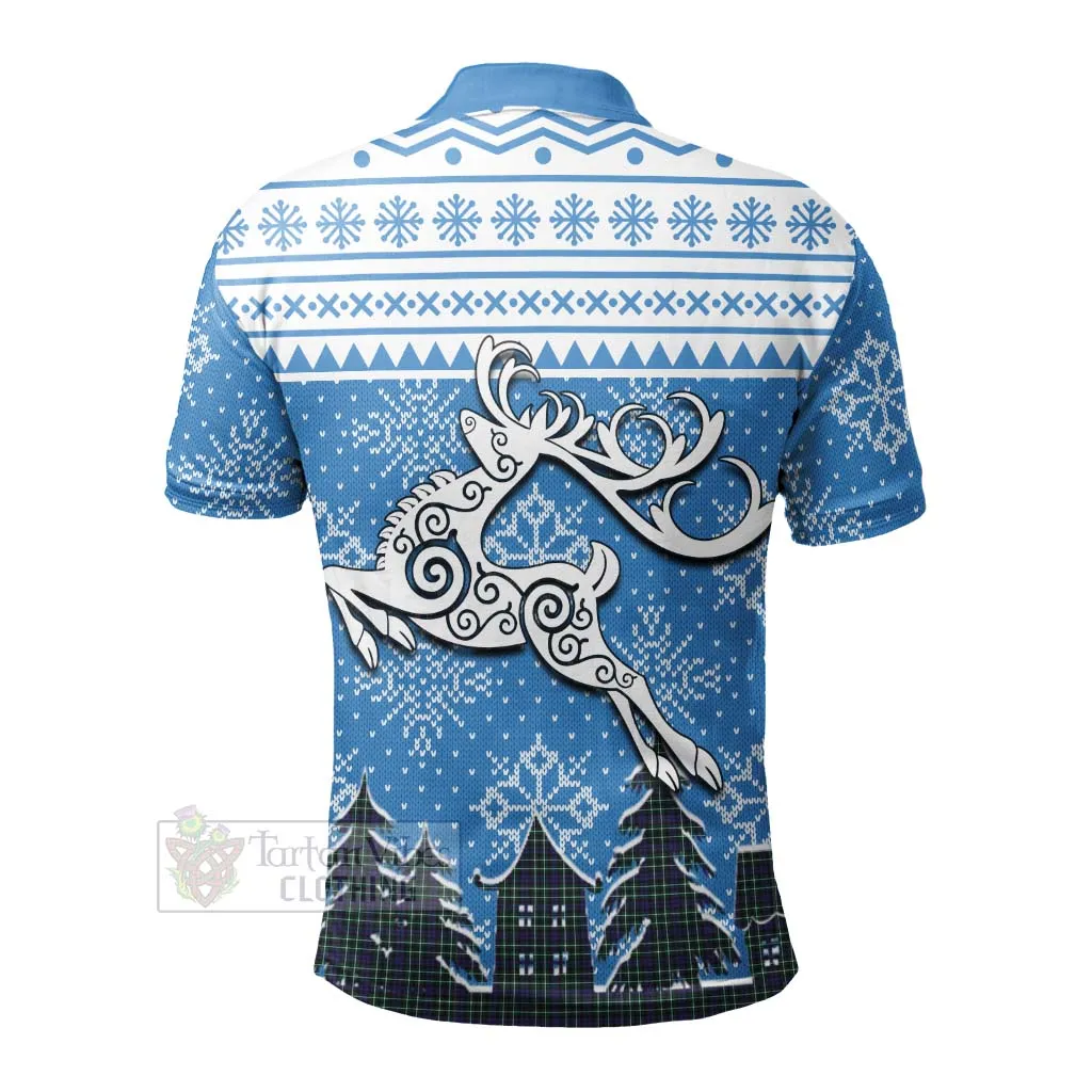 Allardice Clan Christmas Polo Shirt Celtic Reindeer Style