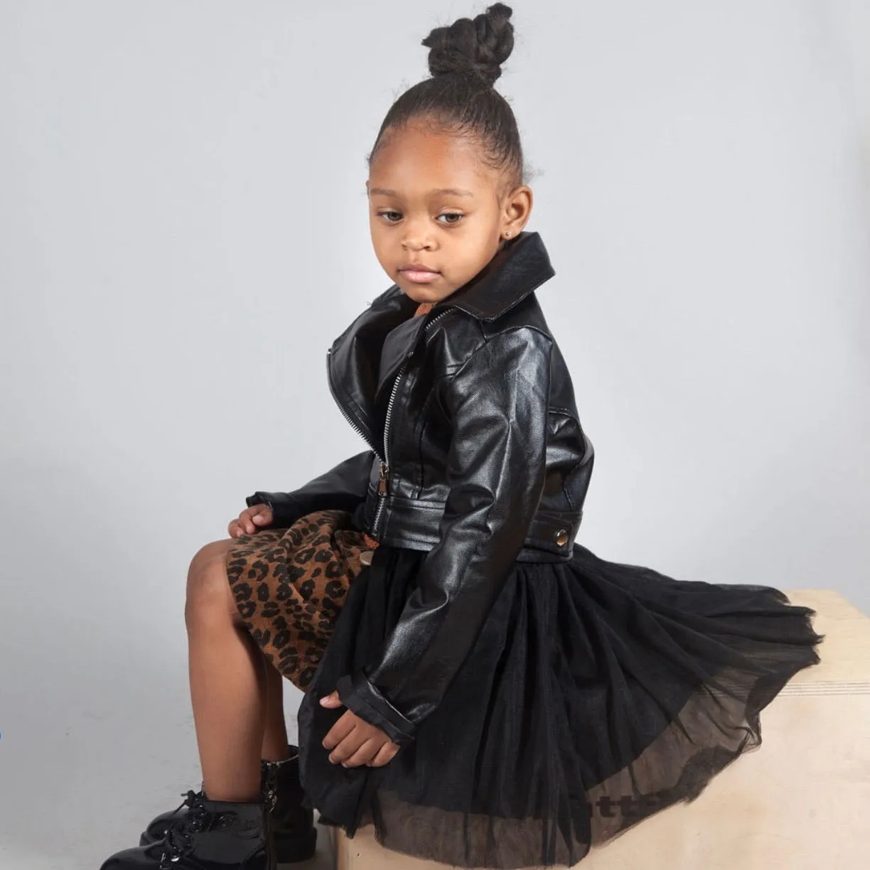 Amsterdam Faux Leather Tutu Jacket