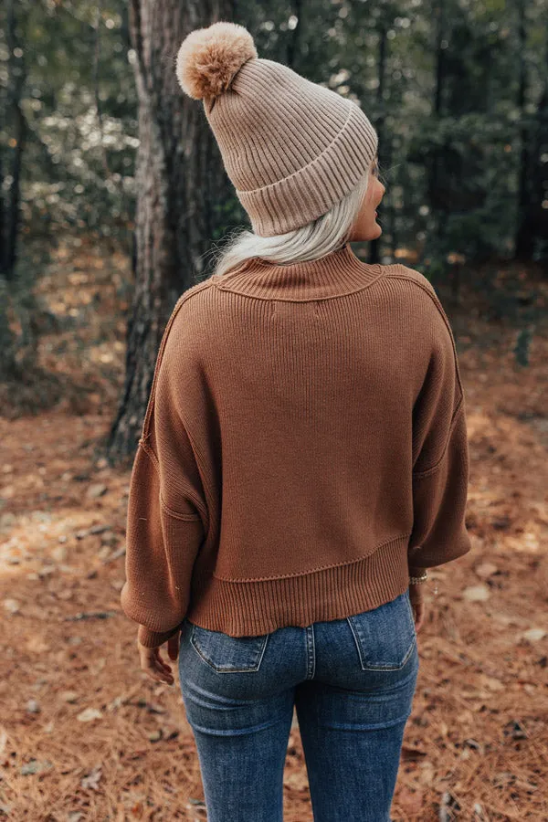 Autumn Charm Knit Sweater In Camel