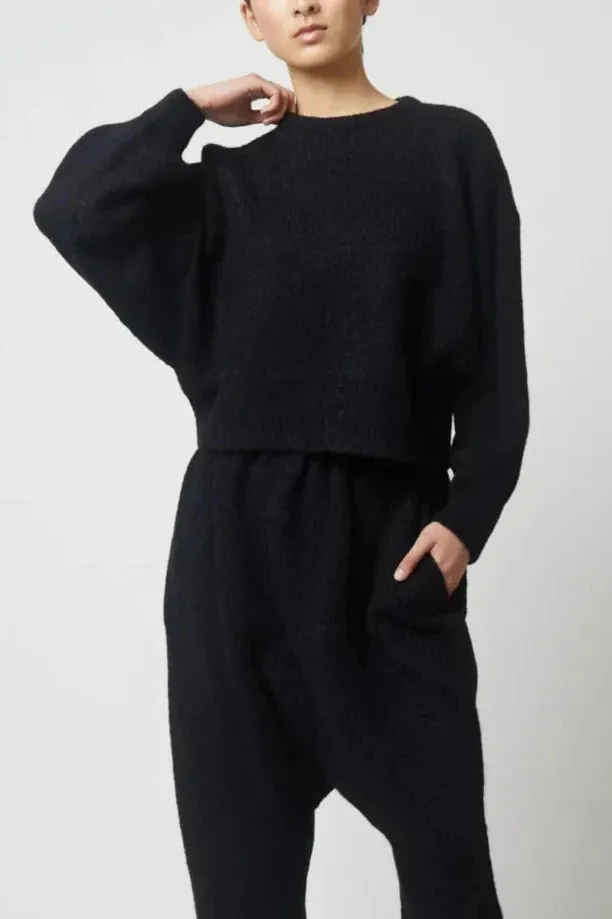 Balloon Sleeve Sweater, Black