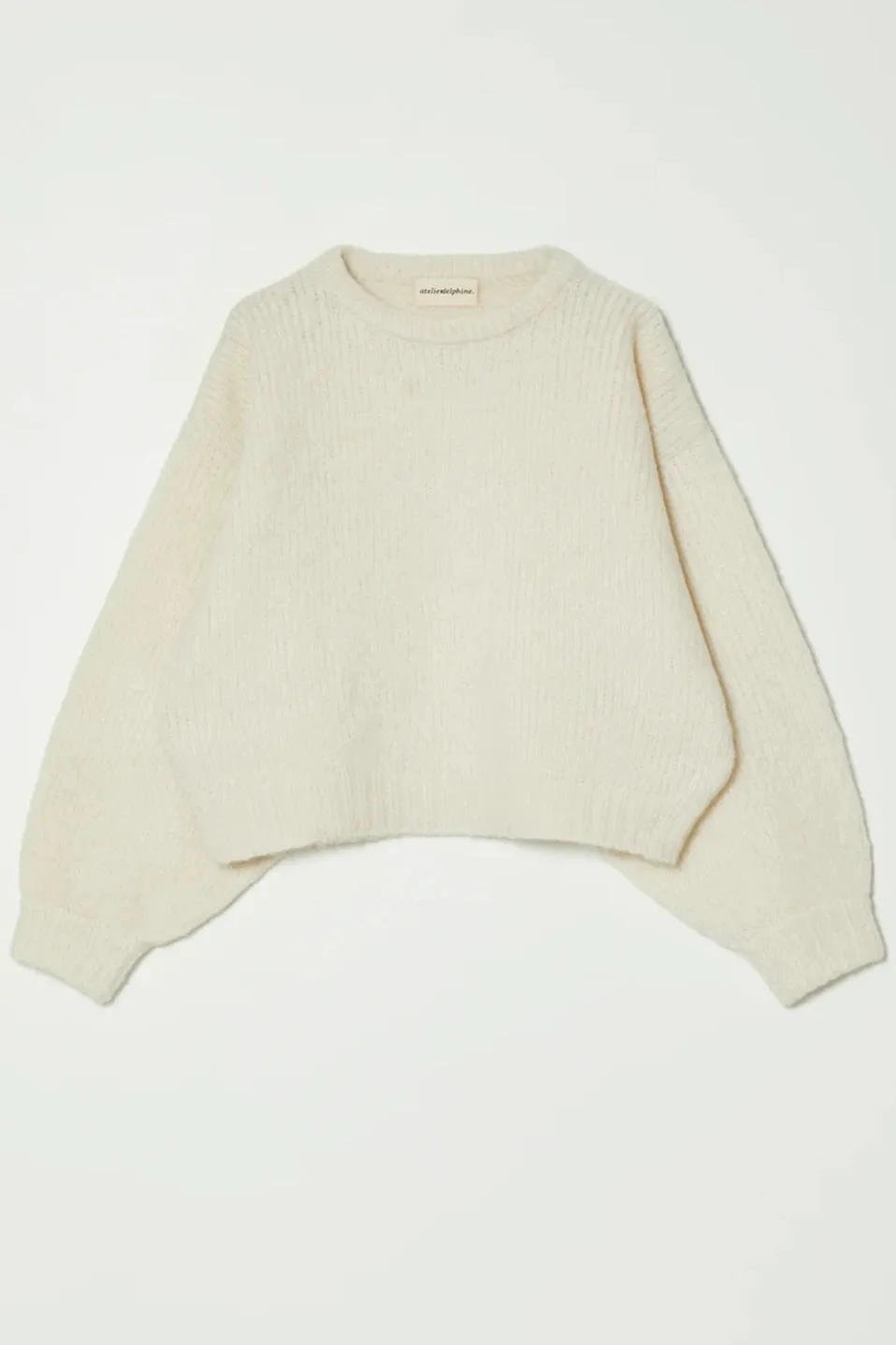 Balloon Sleeve Sweater, Cream