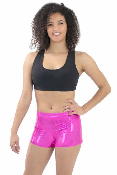 Basic Moves BM7559M Adult Metallic 1" Inseam Hot Shorts