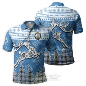 Bell Clan Christmas Polo Shirt Celtic Reindeer Style