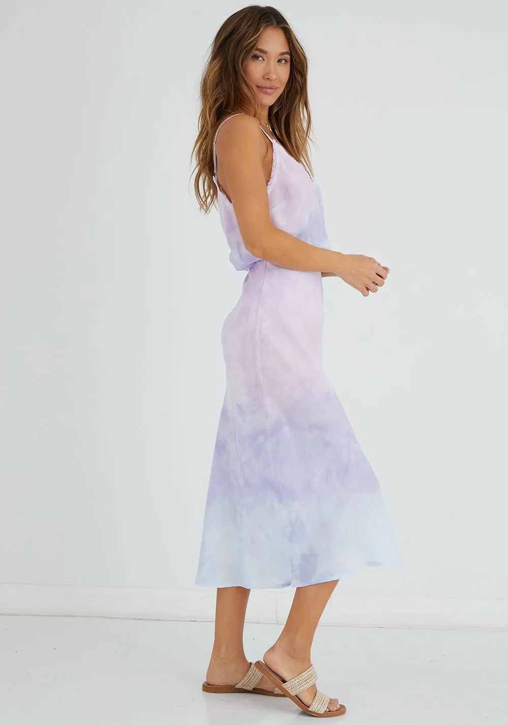 Bella Dahl - Bias Midi Skirt - Paloma Cloud Dye