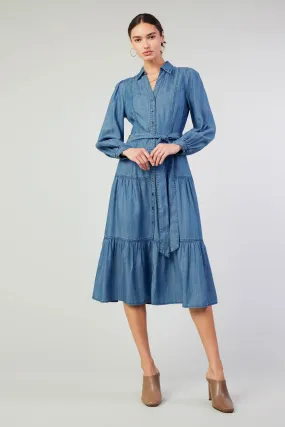 Belted Collar Shirt Dress