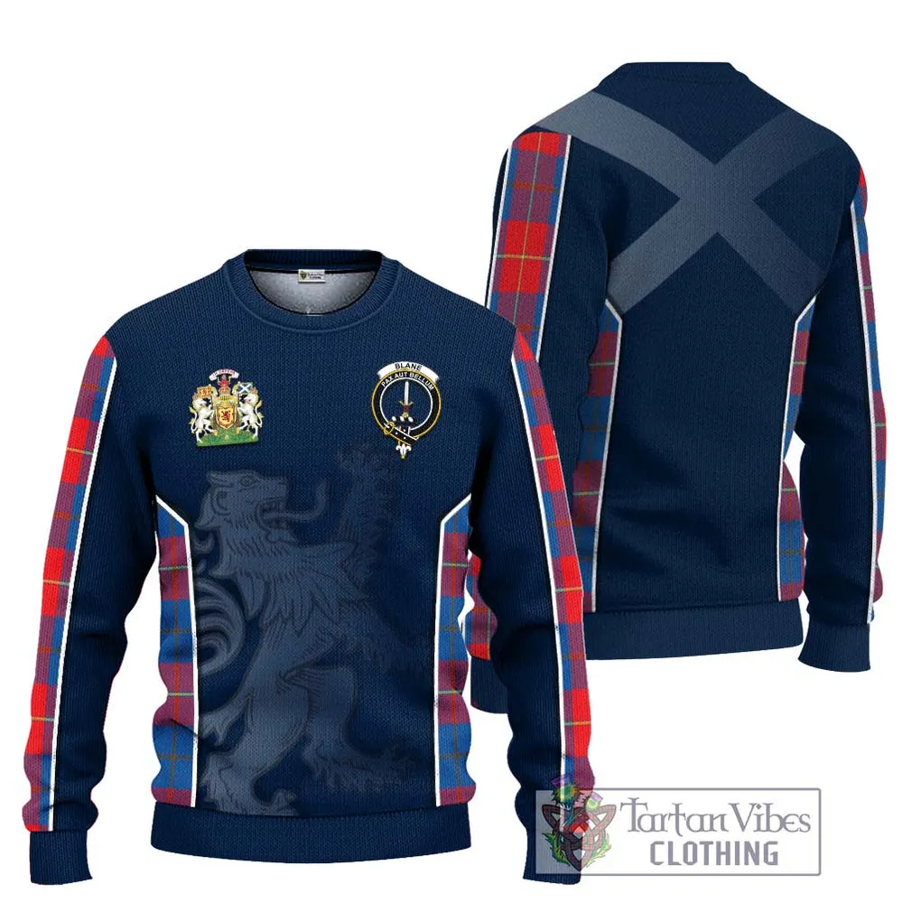 Blane Tartan Ugly Sweater with Family Crest and Lion Rampant Vibes Sport Style