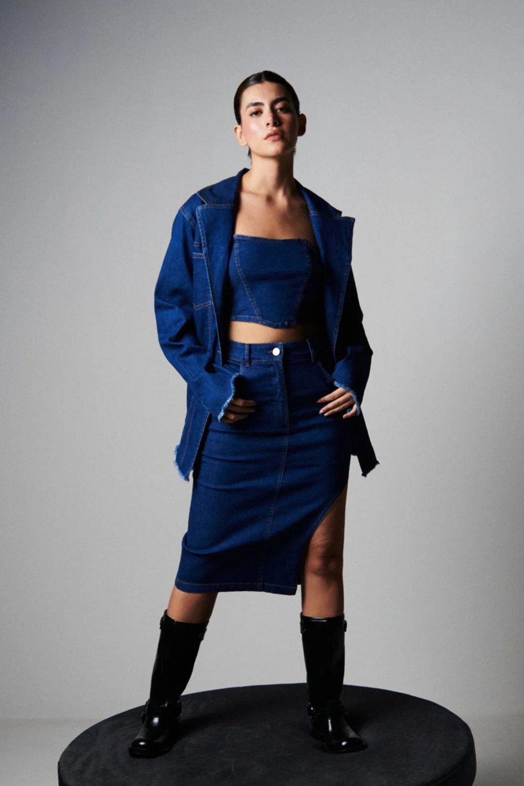 Blue Horizon Side-Slit Skirt