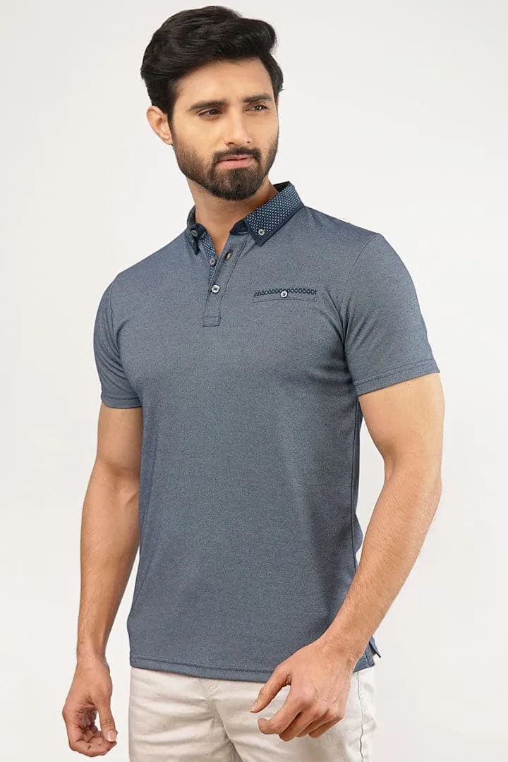 Blue Polka Dots Polo T-Shirt