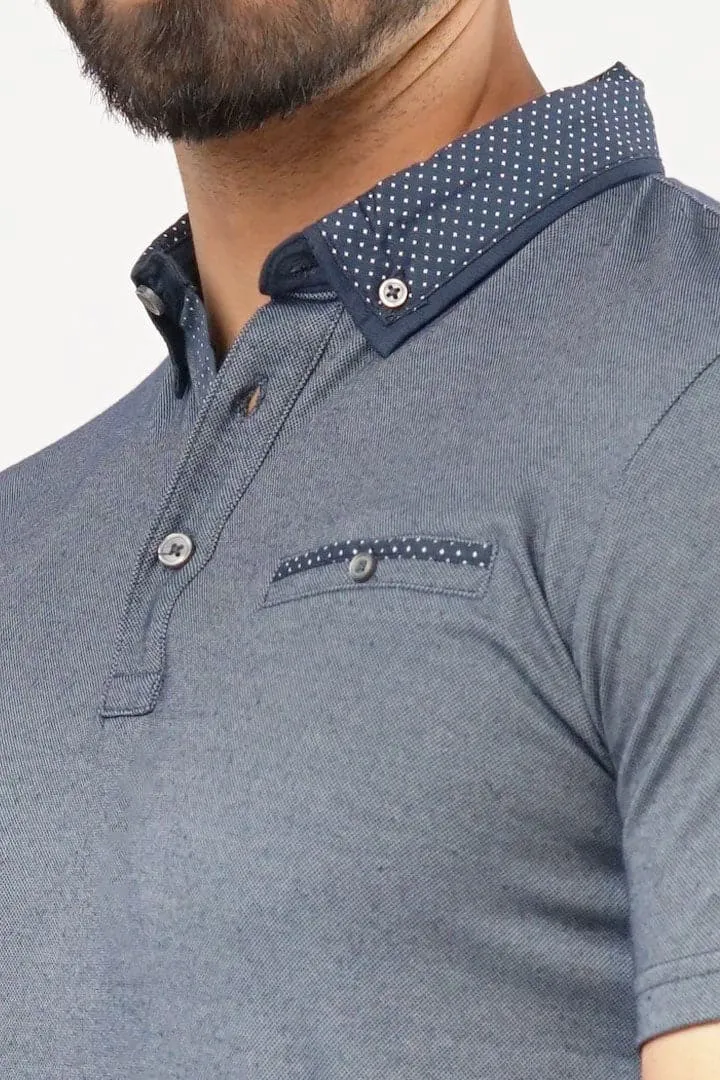 Blue Polka Dots Polo T-Shirt