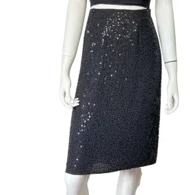 Brooks Brothers Silk Beaded Sequin Pencil Skirt sz. 2