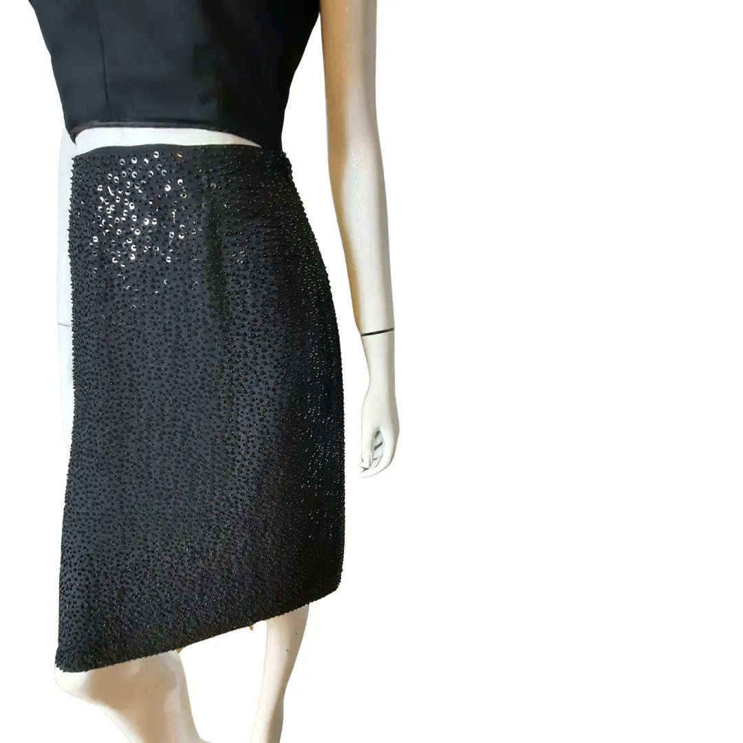 Brooks Brothers Silk Beaded Sequin Pencil Skirt sz. 2