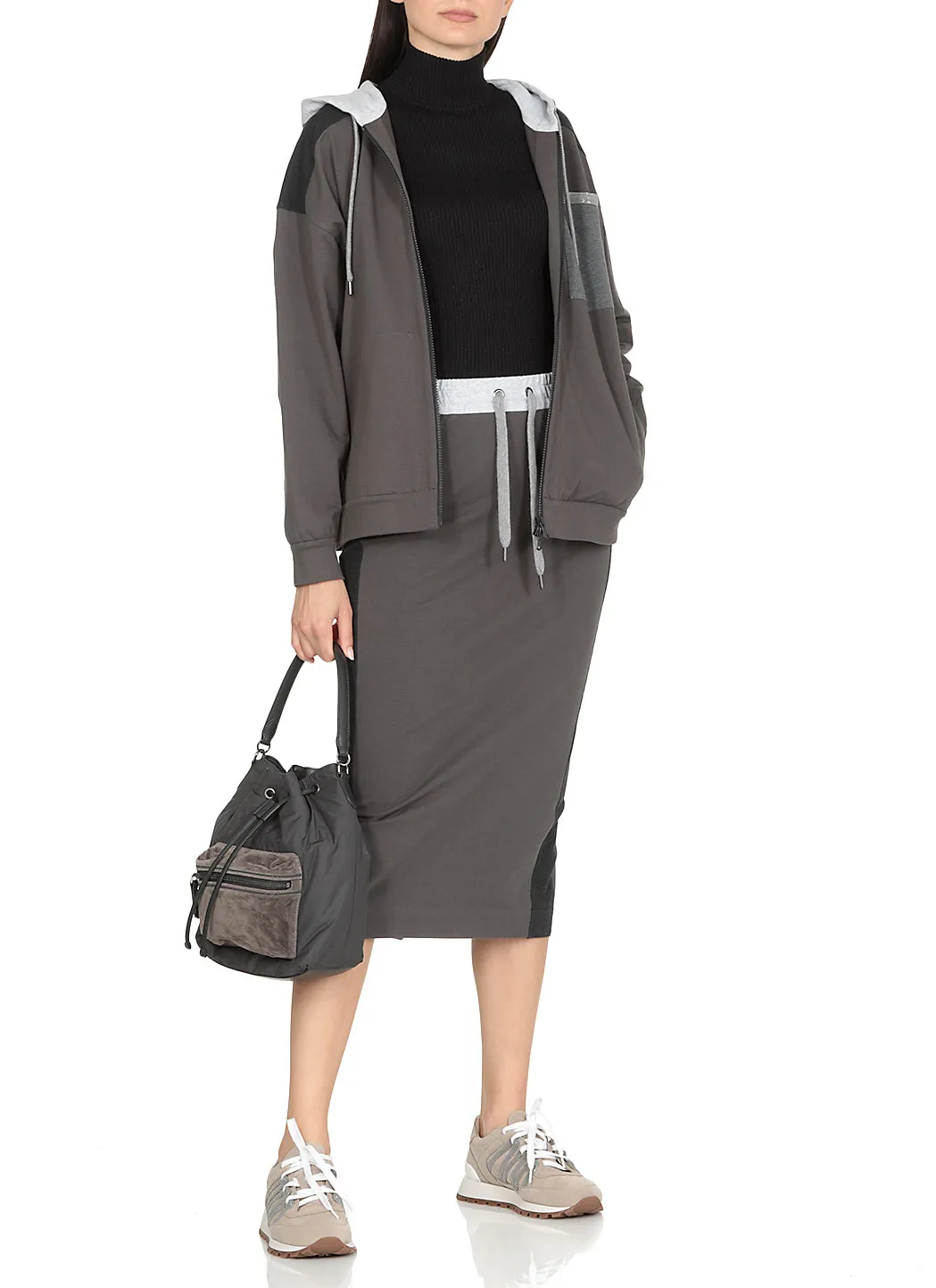 Brunello Cucinelli Colour-Block Pencil Skirt