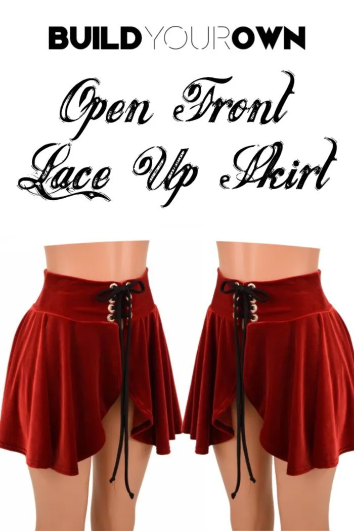 Build Your Own Open Front Lace Up Circle Cut Skirt