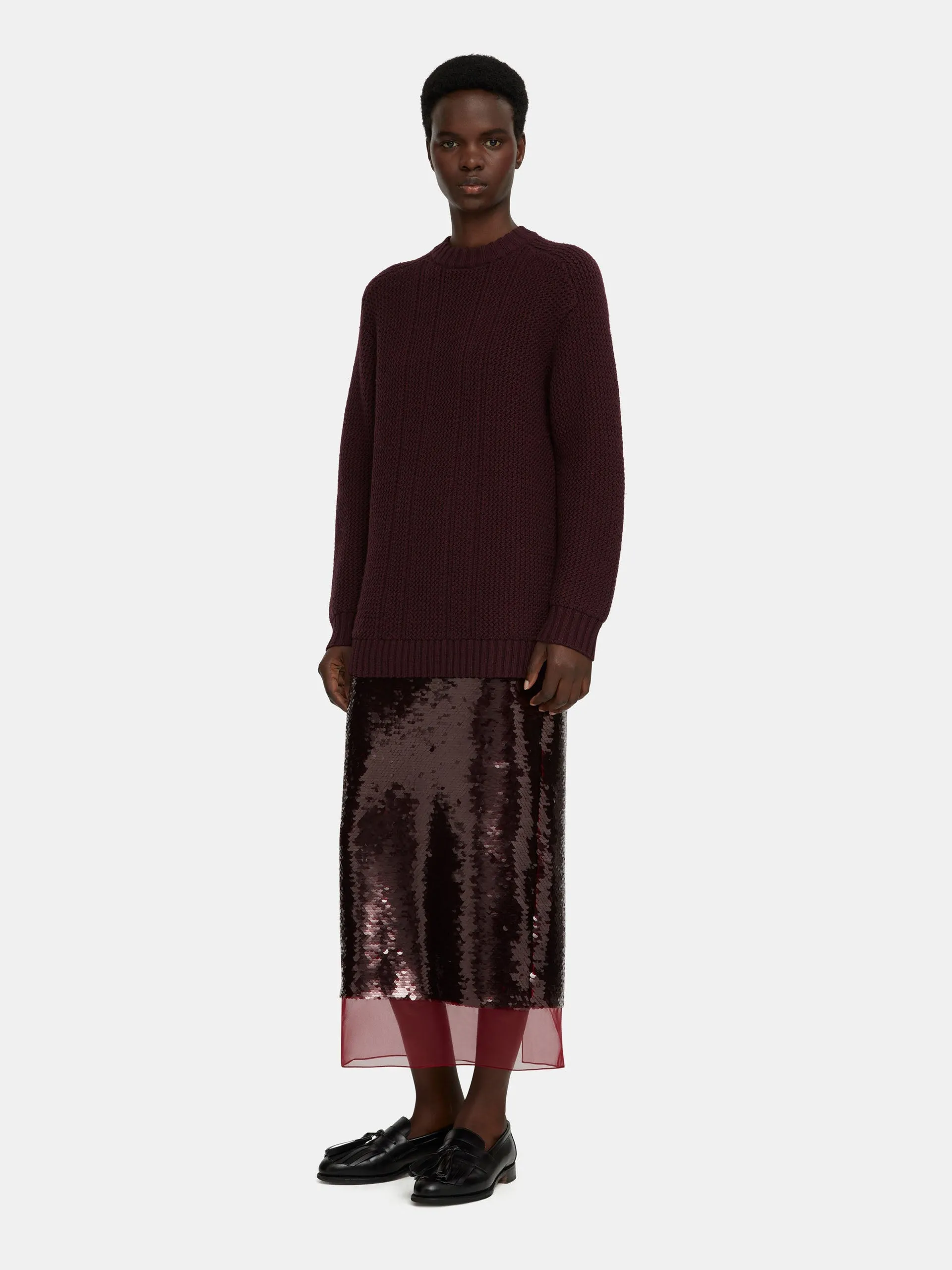 Burgundy jelly sequins Kazu skirt