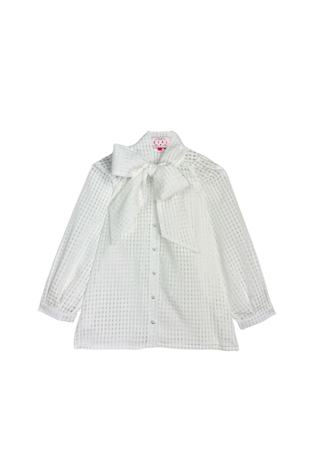 Buru   Pencil & Paper Co. Big Bow Blouse - Sheer Gingham