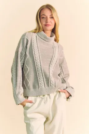 Cable Knit Turtleneck Sweater