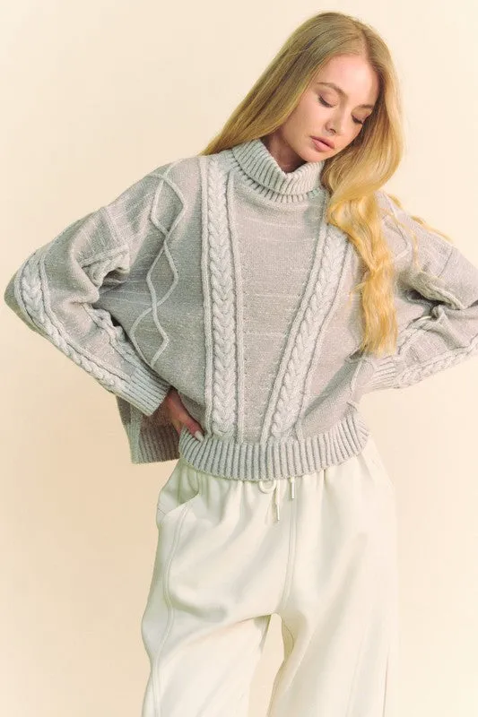 Cable Knit Turtleneck Sweater