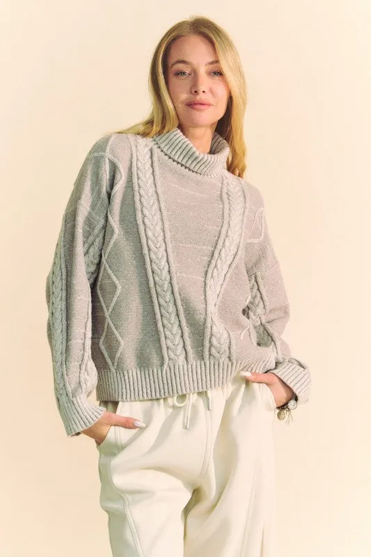 Cable Knit Turtleneck Sweater