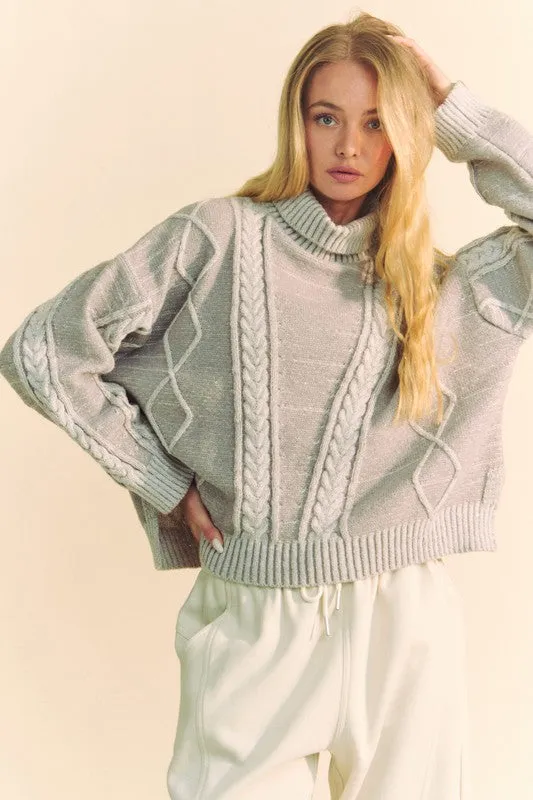 Cable Knit Turtleneck Sweater