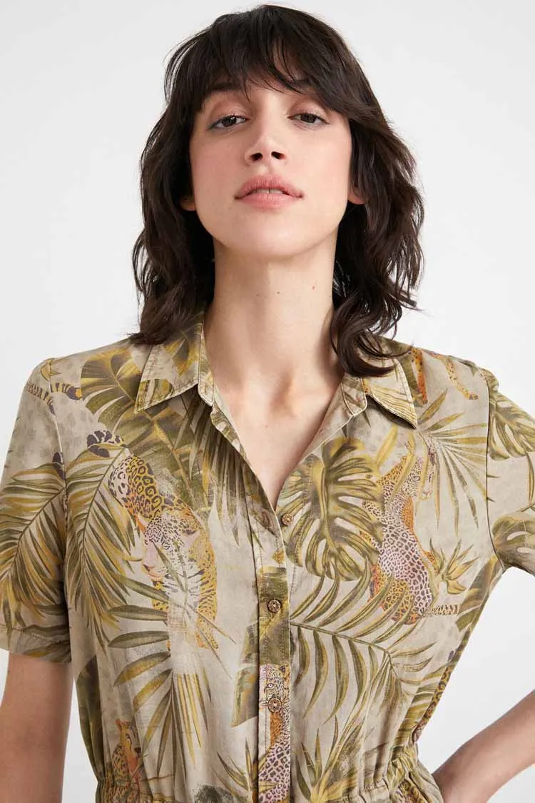 Camoflower Print Shirt Dress | FINAL SALE