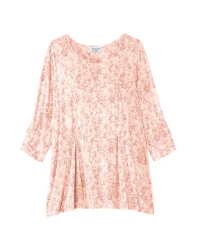 Carolina Printed Tunic Tee | Ivory / Pink