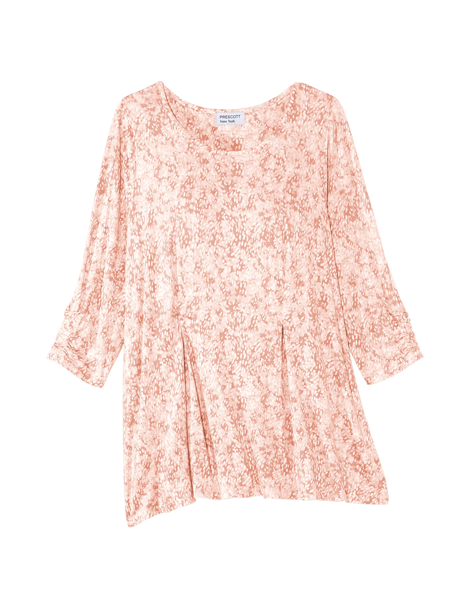 Carolina Printed Tunic Tee | Ivory / Pink