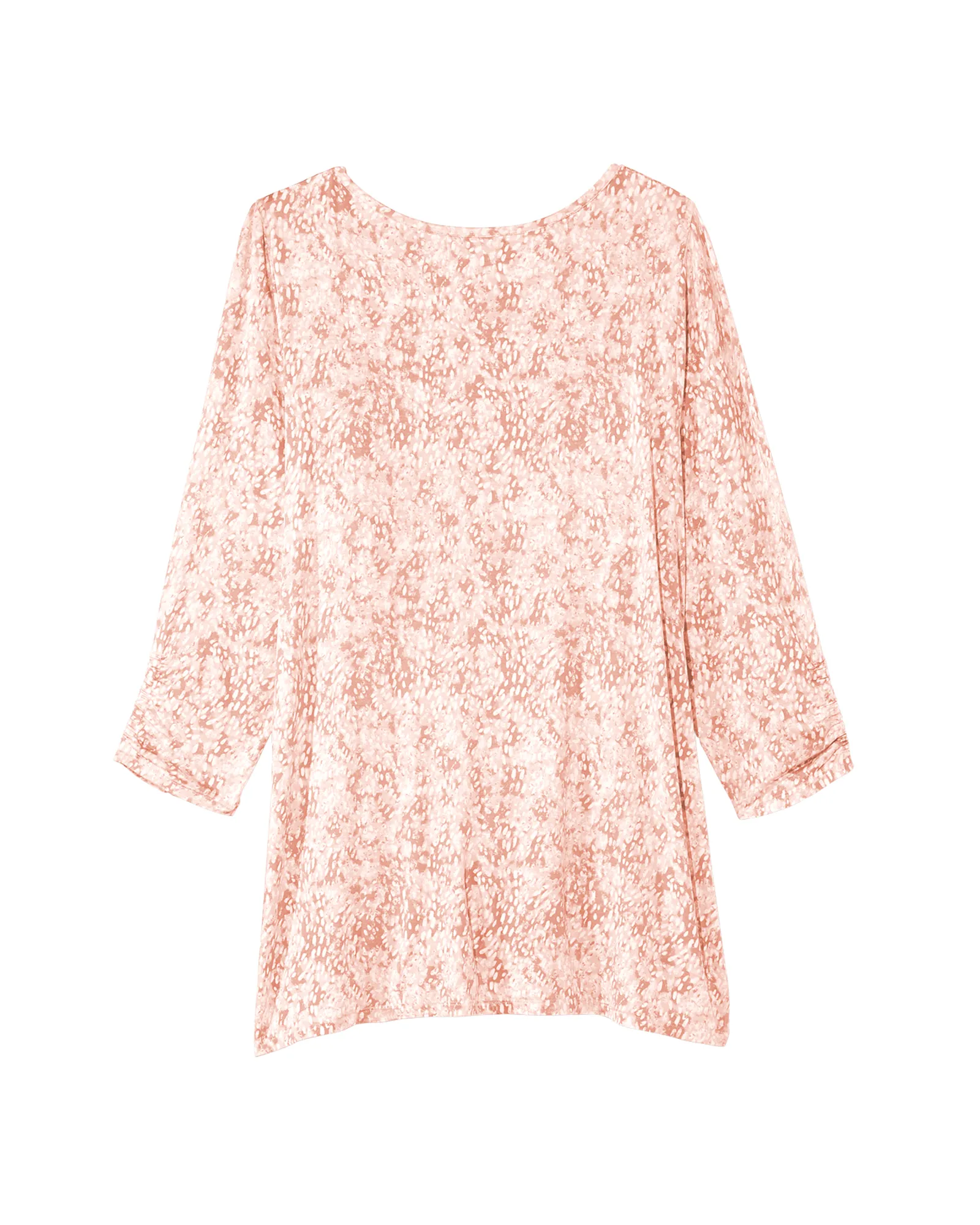 Carolina Printed Tunic Tee | Ivory / Pink