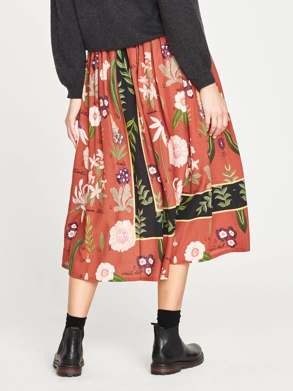 chandra tencel™ floral midi skirt