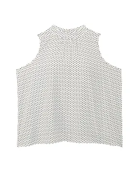 Chasity Sleeveless High Neck Blouse | White / Black