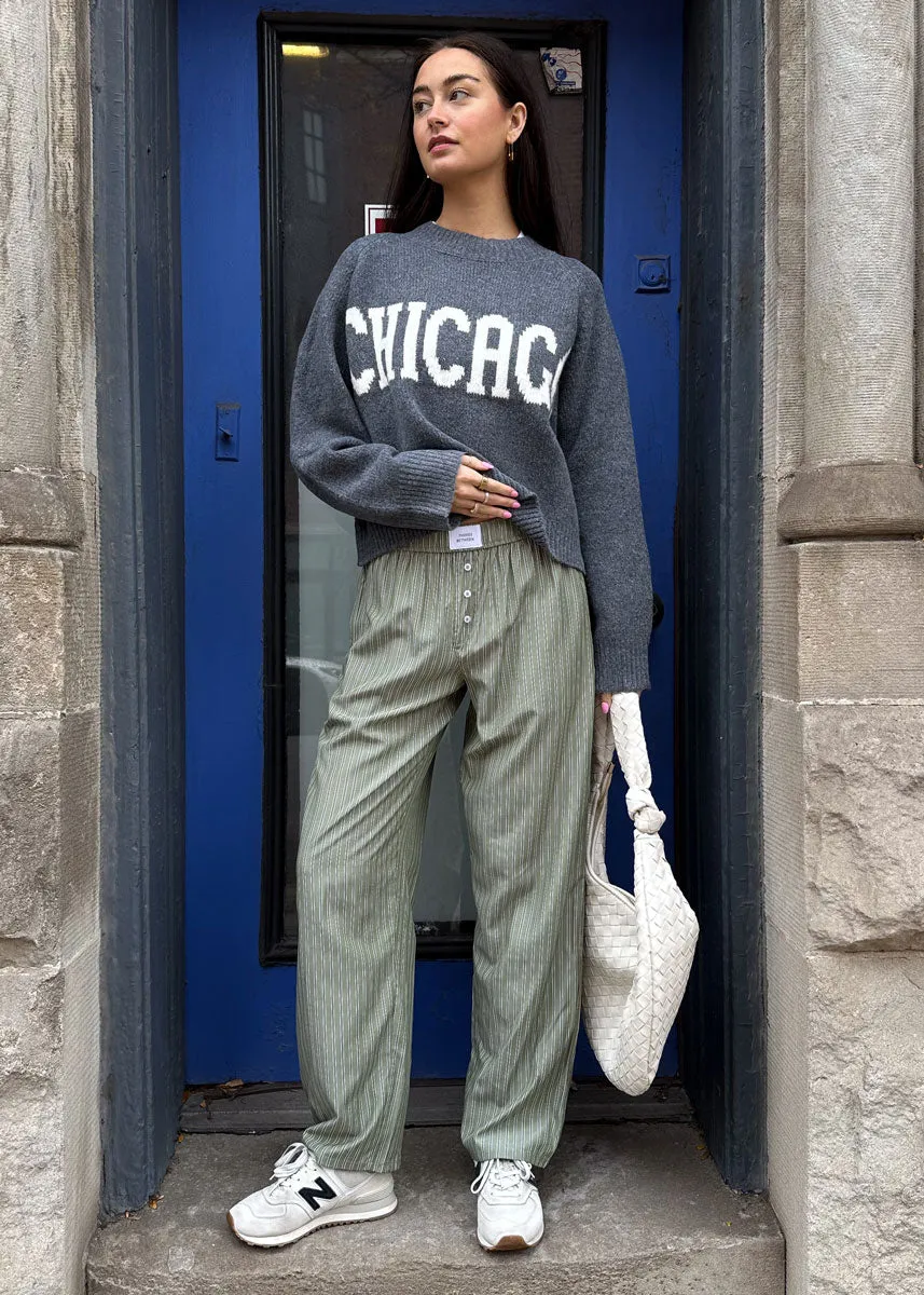 Chicago Crop Sweater - Gray