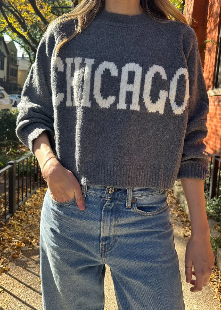 Chicago Crop Sweater - Gray