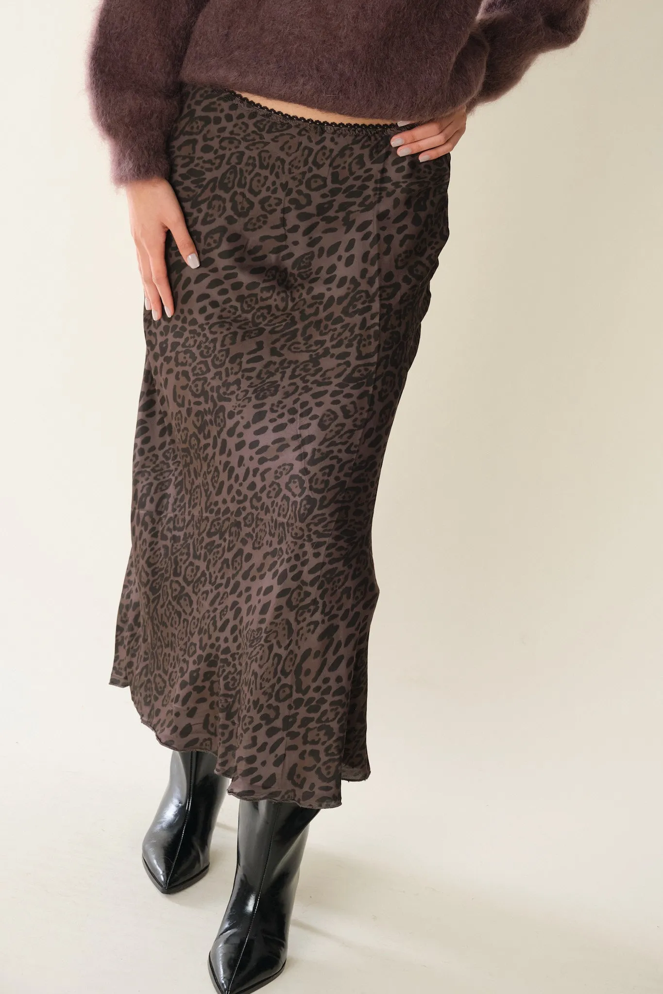 Chocolate and Black Leopard Ben Skirt