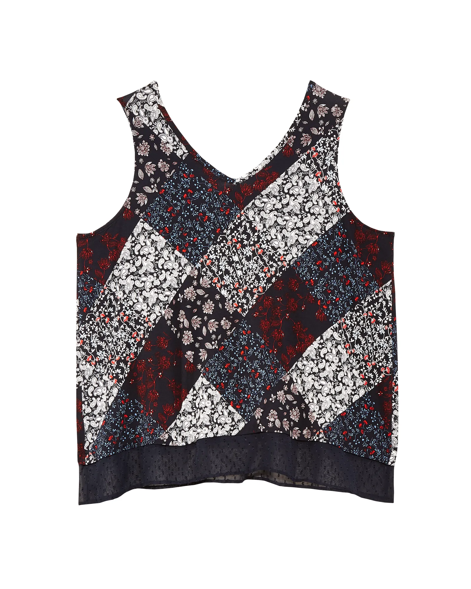 Christine Clip Dot Tank Top | Navy / Red