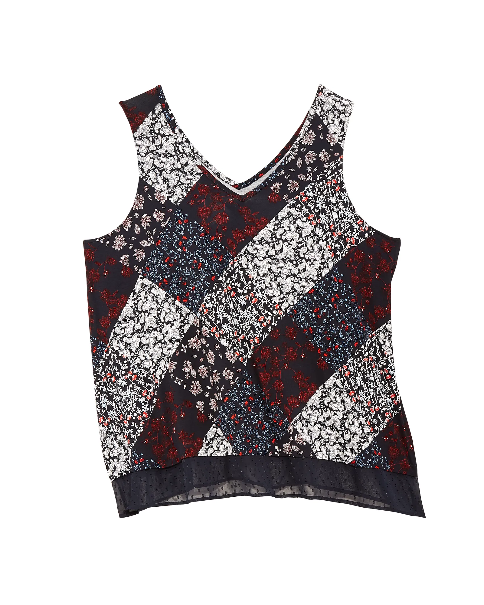 Christine Clip Dot Tank Top | Navy / Red