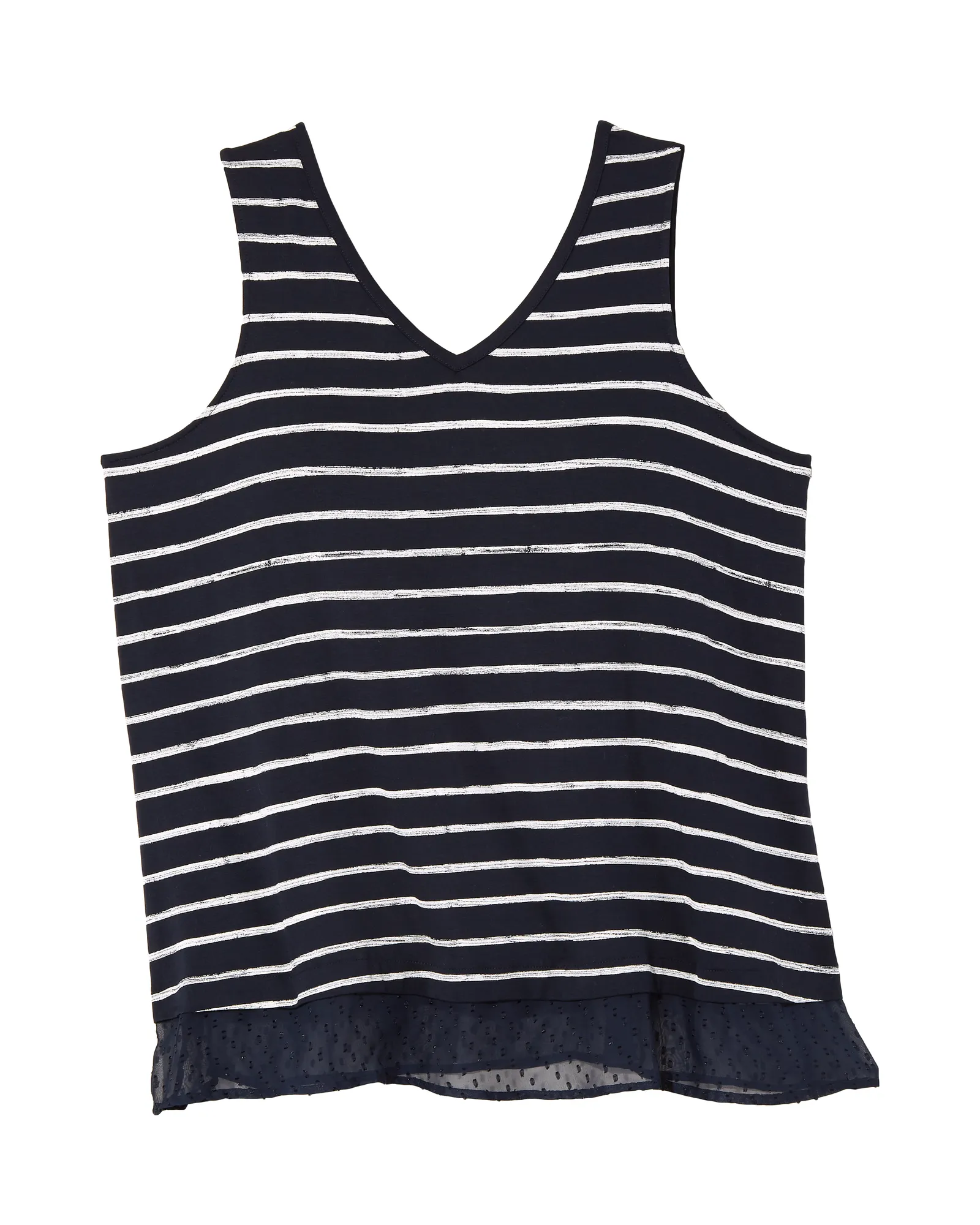 Christine Clip Dot Tank Top | Navy / White