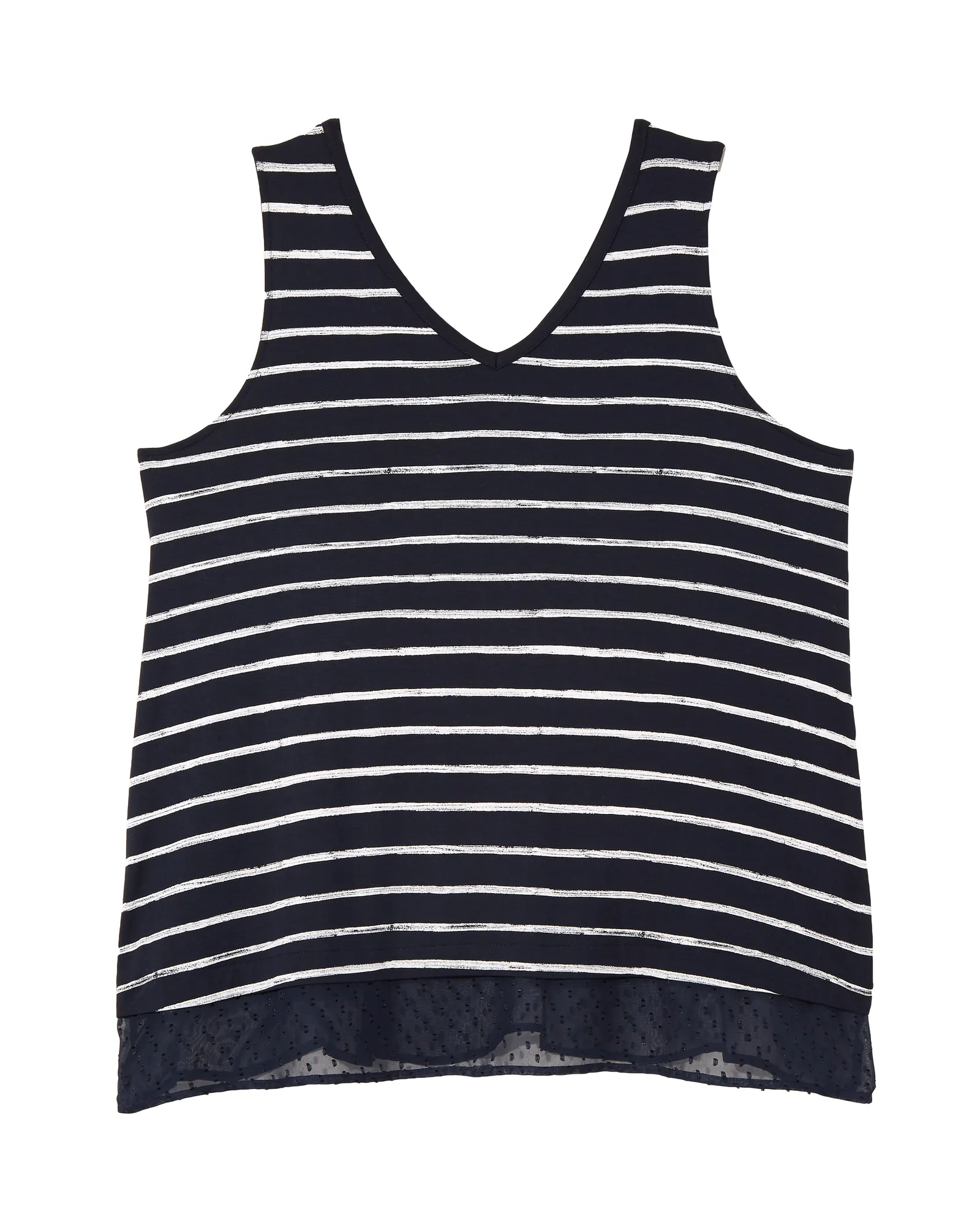 Christine Clip Dot Tank Top | Navy / White