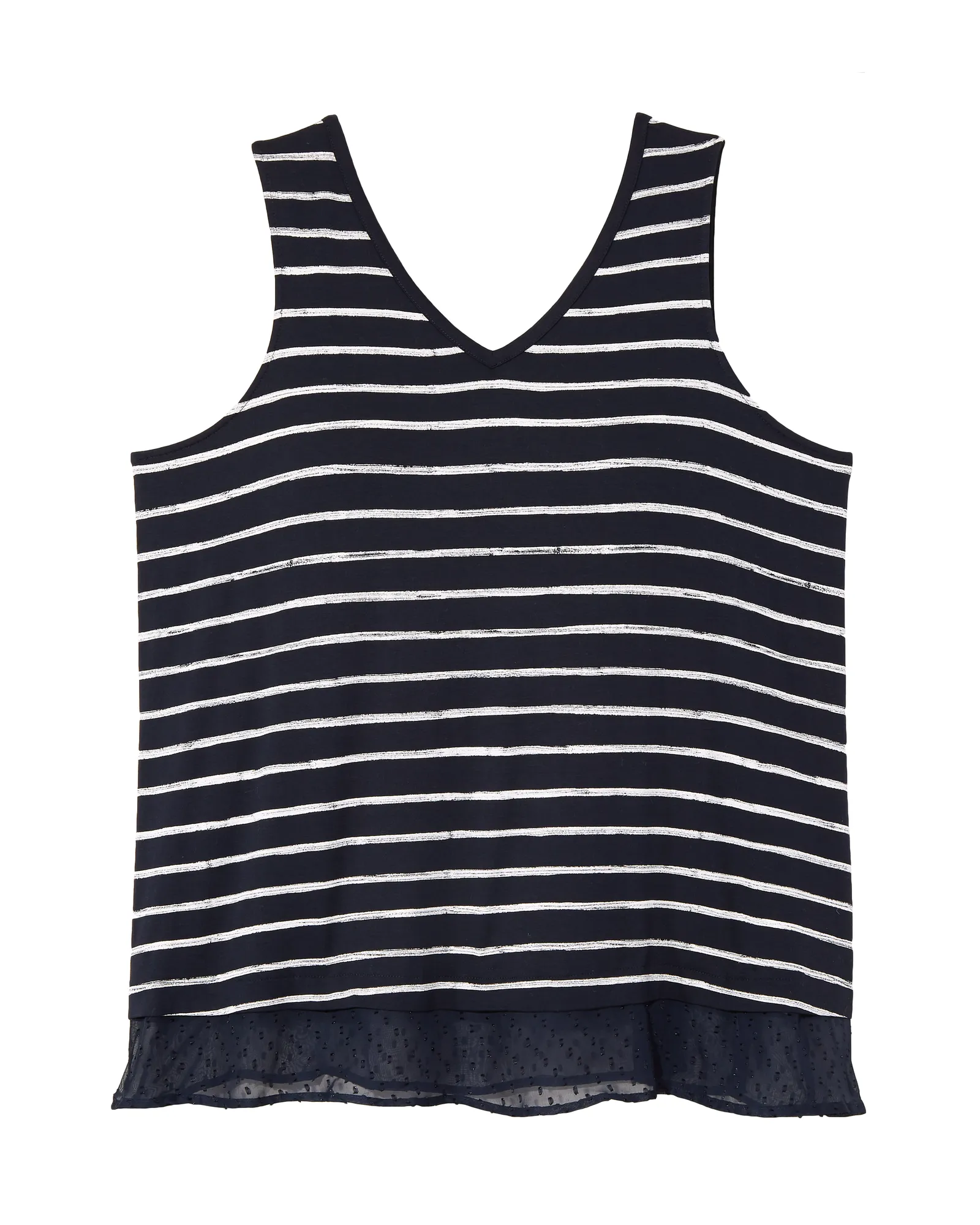 Christine Clip Dot Tank Top | Navy / White