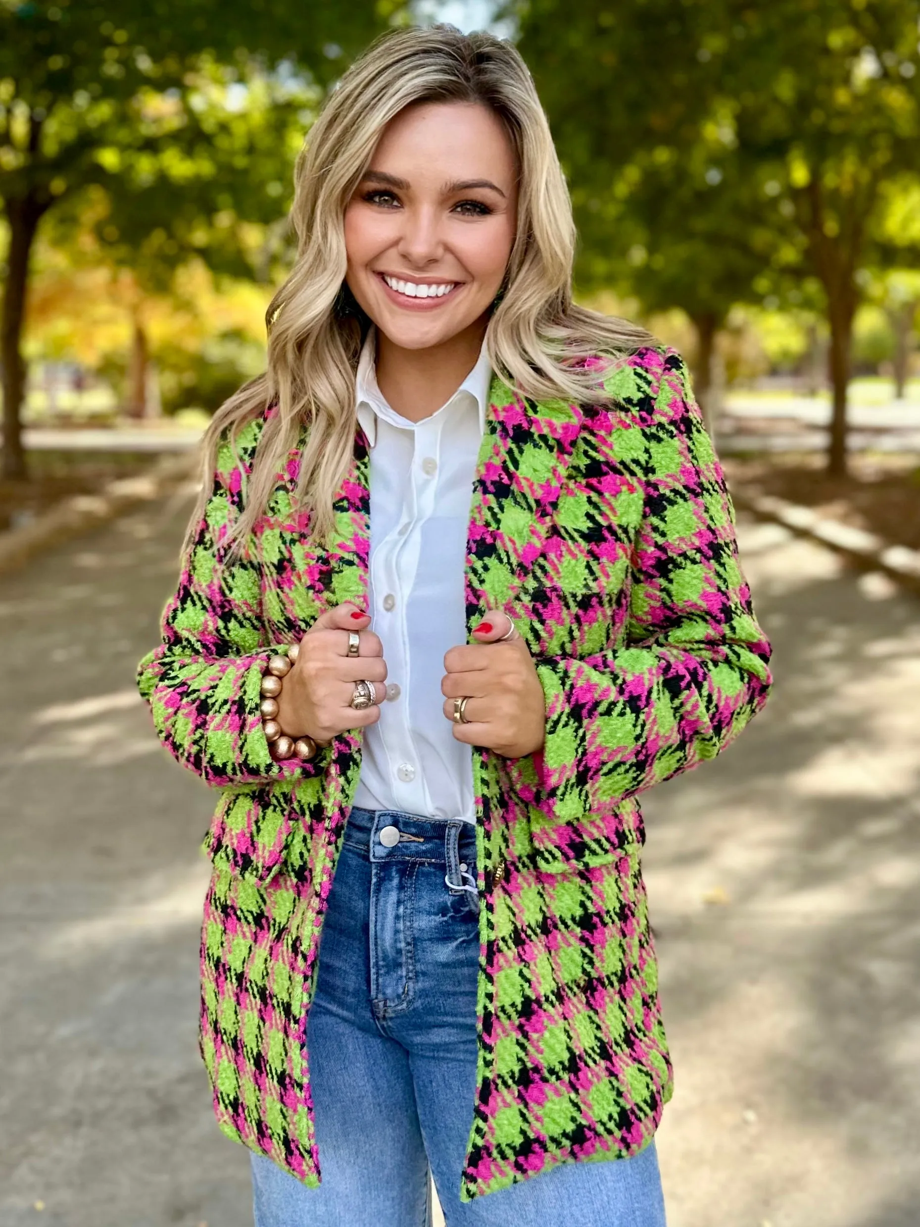 Christmas Cheer Vintage Houndstooth Blazer