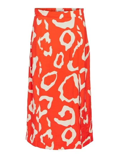 Ciira Skirt (Hot Coral White)