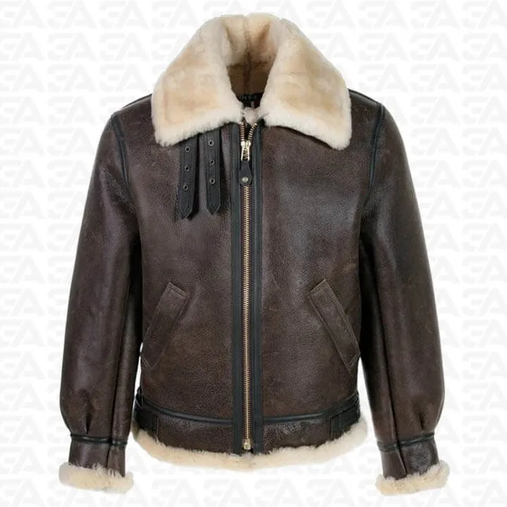 Classic B-3 Sheepskin Leather Bomber Jacket