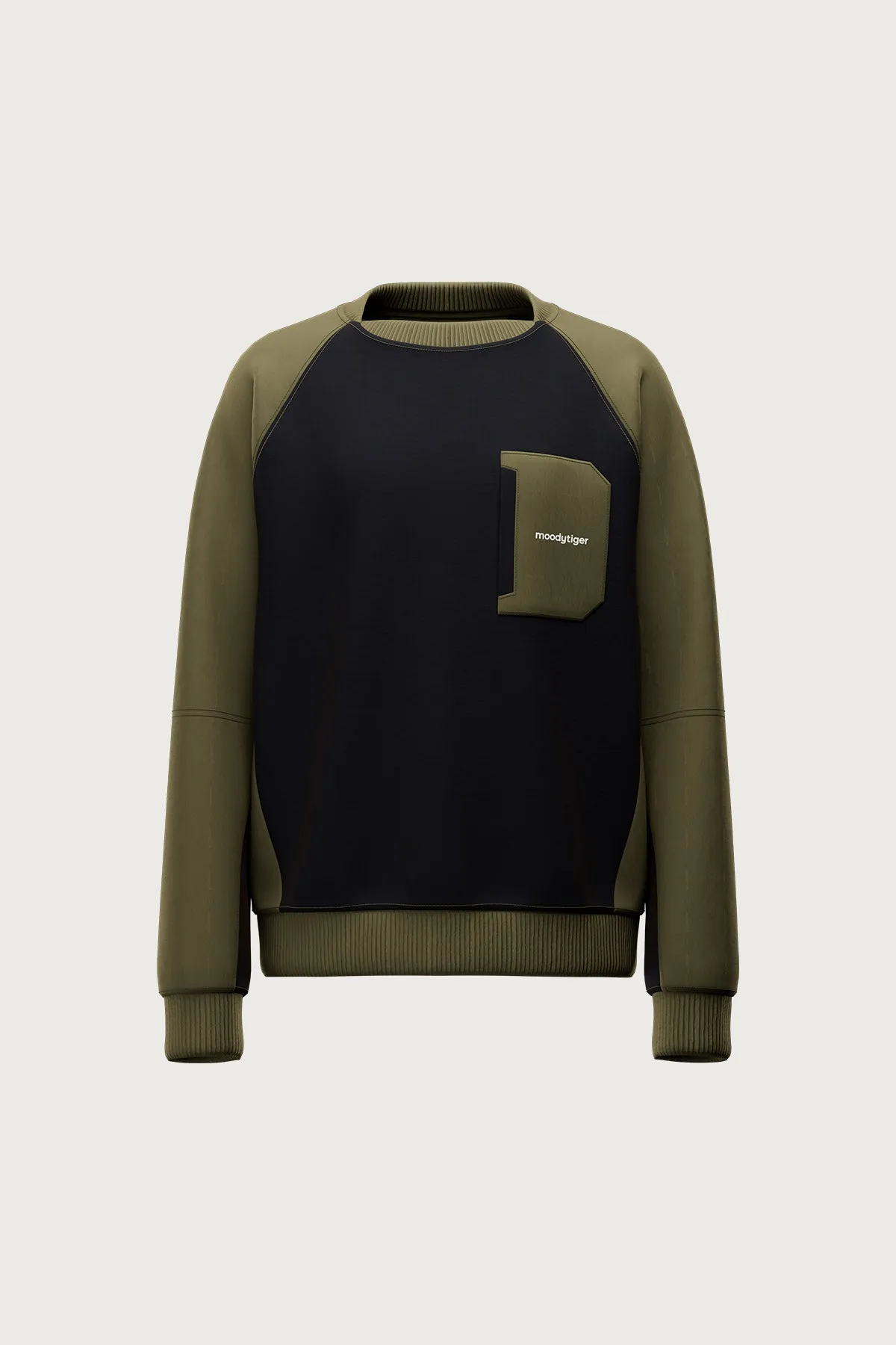 Colour Blocking Neoprene Pullover