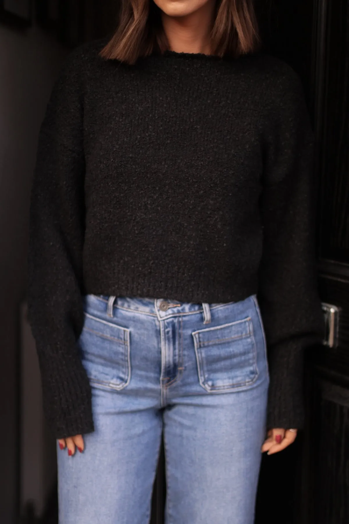 Cozy Night Black Pullover Sweater