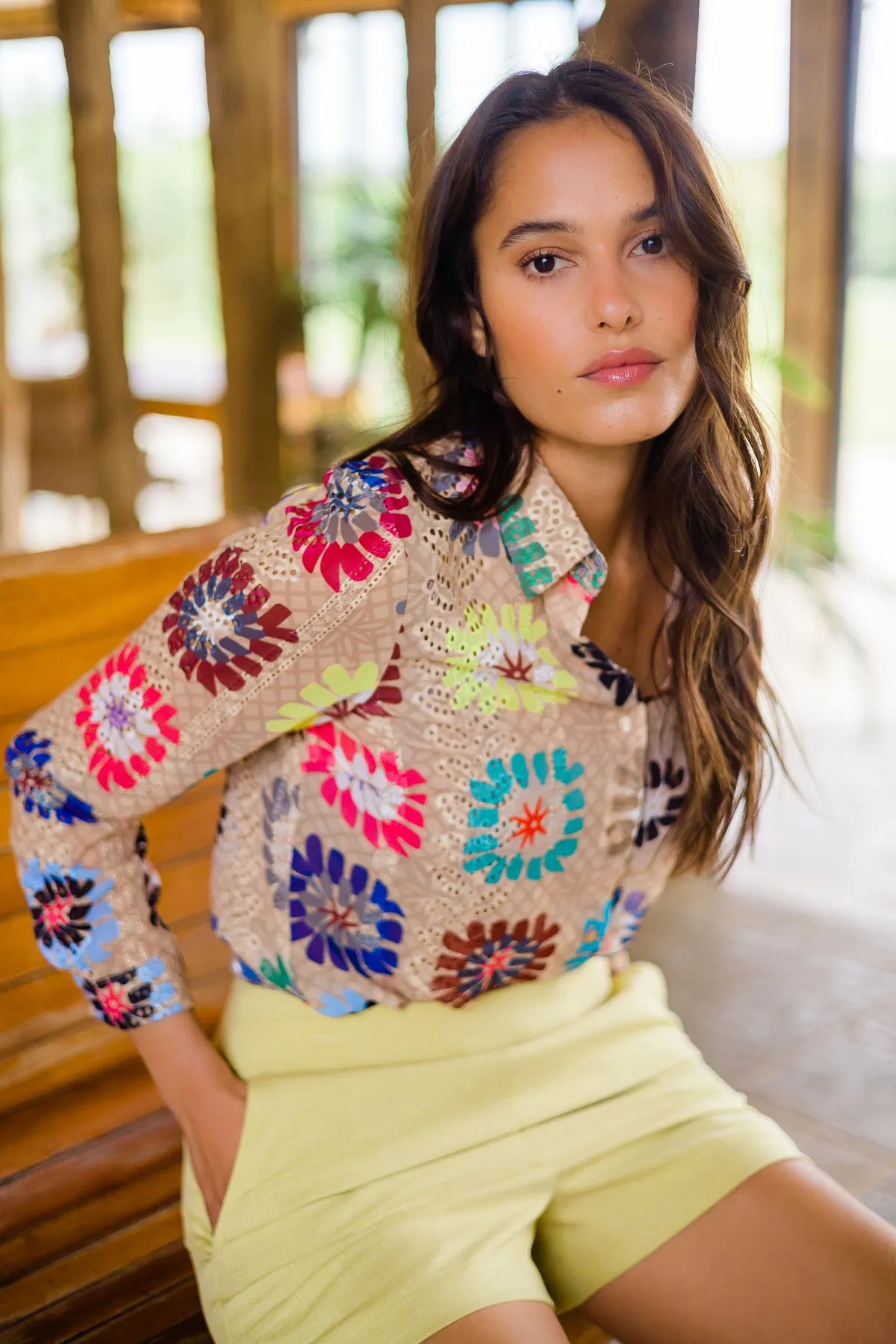 Crochet Print Shirt