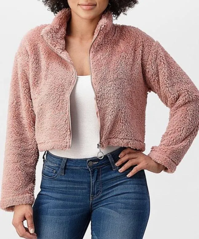 Crop Jacket Sweet and Soft Zip Up