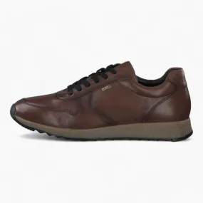 Dark Brown Leather Trainer Style Shoe - S.Oliver