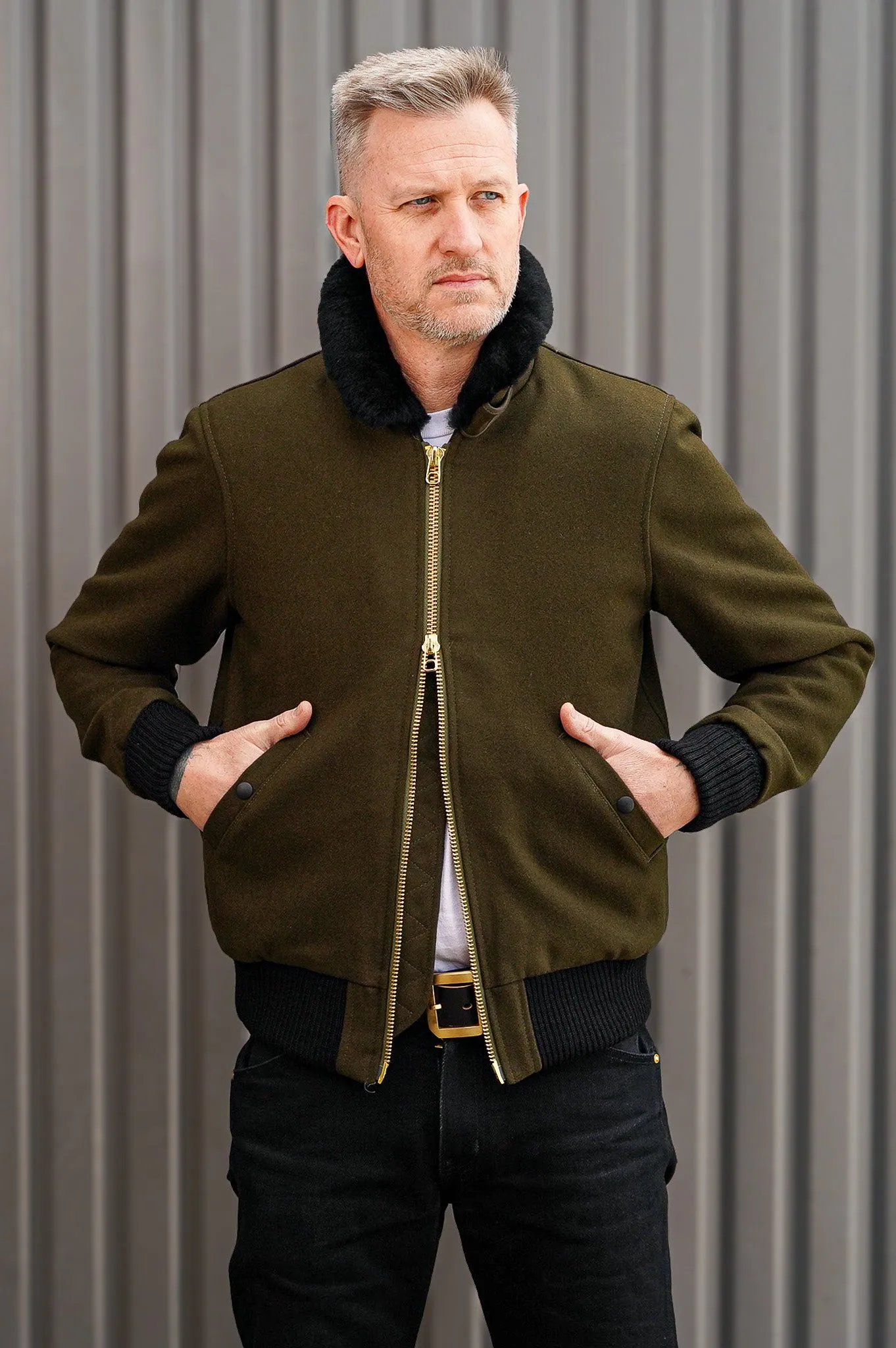 Dehen 1920 Wool Flyers Club Jacket - Loden